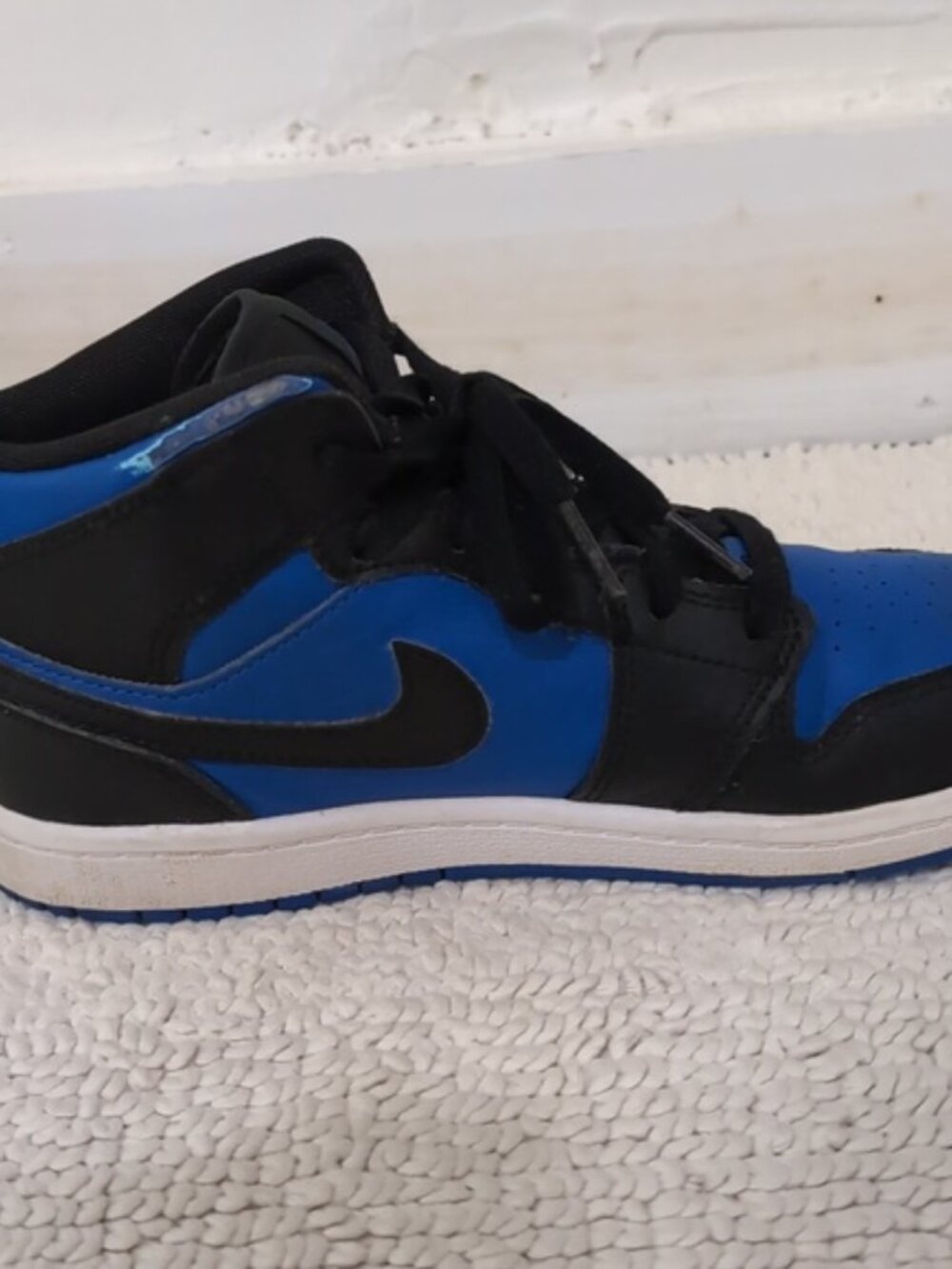 NIKE Air Jordan Kids Mid Black and Blue Sneakers 3 - Picture 4 of 8